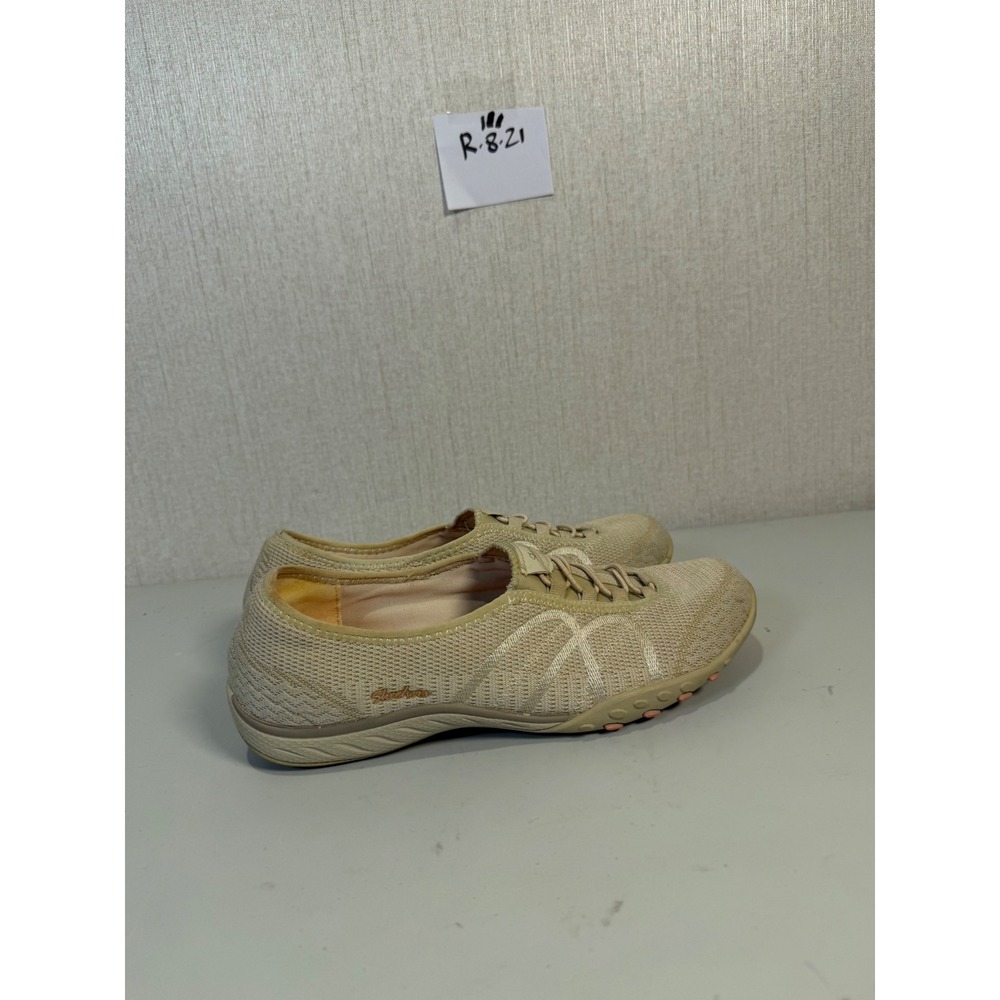 Skechers Relaxed Fit Air-Cooled Memory Foam Slip On Sneakers Beige 23045 NAT 7.5